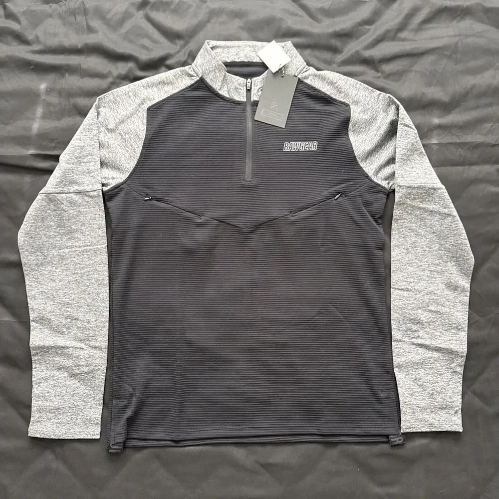 Raw Gear Men's Long Sleeve‎ 1/4 Zip Active Pullover Jacket Navy Small